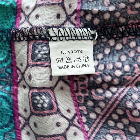 Jaase Boho Batik Style Print Tiered Maxi Dress in Navy and Lavender - Size S - Picture 6 of 12